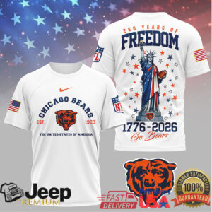 Chicago Bears 250 Years of Freedom 1776 2026 Liberty Football T Shirt Chicago Bears 250 Years of Freedom 1776 2026 Liberty Football T Shirt