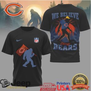 Chicago Bears Bigfoot We Believe Forest Silhouette T Shirt Chicago Bears Bigfoot We Believe Forest Silhouette T Shirt