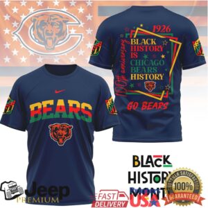 Chicago Bears Black History Month 100th Anniversary T Shirt Chicago Bears Black History Month 100th Anniversary T Shirt