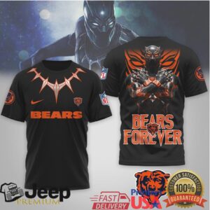 Chicago Bears Black Panther Forever NFL Tribute 3D All Over Print T Shirt Chicago Bears Black Panther Forever NFL Tribute 3D All Over Print T Shirt
