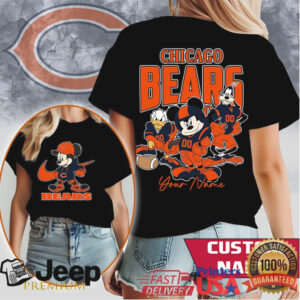 Chicago Bears Custom Name Mickey Mouse and Friends Football T Shirt