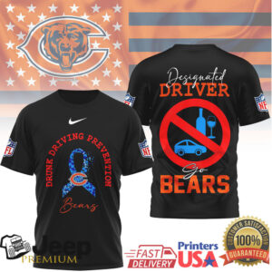 Chicago Bears Drunk Driving Prevention Designated Driver Fan T Shirt Chicago Bears Drunk Driving Prevention Designated Driver Fan T Shirt