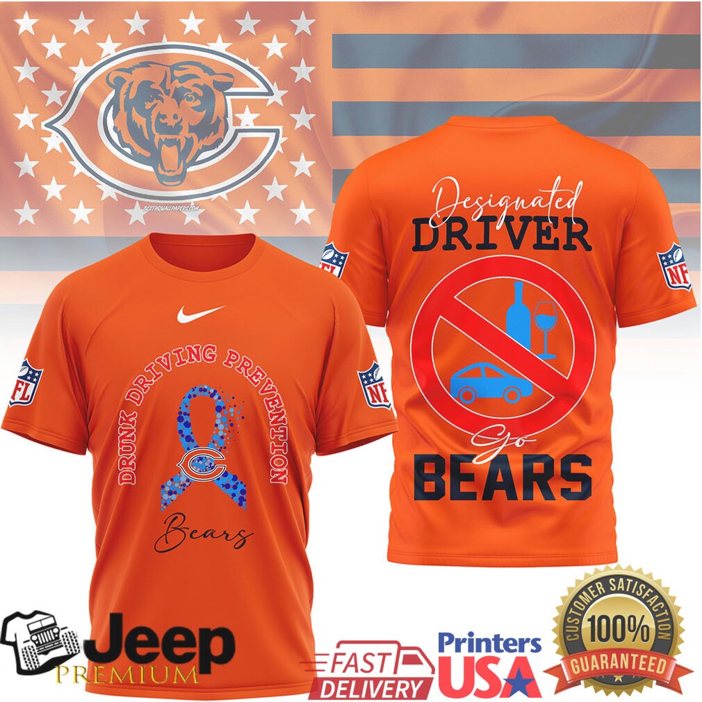 Chicago Bears Drunk Driving Prevention Designated Driver Fan T Shirt Chicago Bears Drunk Driving Prevention Designated Driver Fan T Shirt