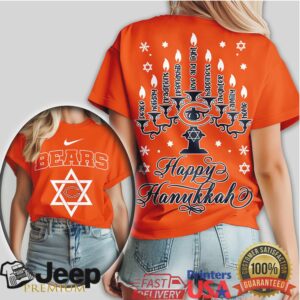 Chicago Bears Happy Hanukkah Menorah Star of David NFL T Shirt Chicago Bears Happy Hanukkah Menorah Star of David NFL T Shirt