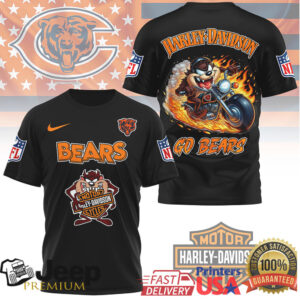 Chicago Bears Harley Davidson x Taz Looney Tunes Graphic T Shirt Chicago Bears Harley Davidson x Taz Looney Tunes Graphic T Shirt
