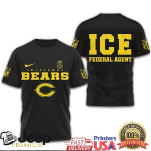 Chicago Bears ICE Federal Agent Logo Black T Shirt Chicago Bears ICE Federal Agent Logo Black T Shirt