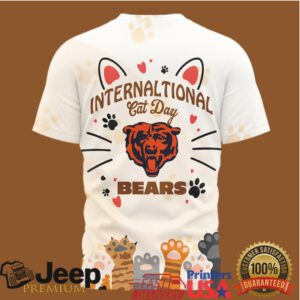 Chicago Bears International Cat Day Paw Print Graphic T Shirt Chicago Bears International Cat Day Paw Print Graphic T Shirt