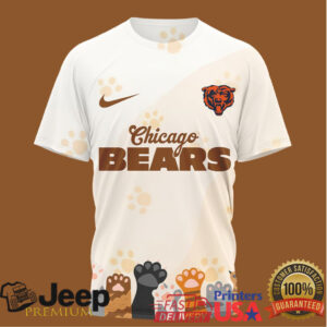 Chicago Bears International Cat Day Paw Print Graphic T Shirt
