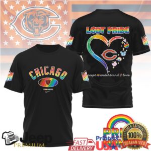 Chicago Bears LGBT Pride Month Rainbow Heart T Shirt Chicago Bears LGBT Pride Month Rainbow Heart T Shirt