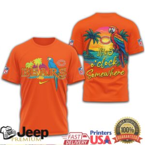 Chicago Bears NFL Margaritaville Style Tropical Parrot Sunset T Shirt Chicago Bears NFL Margaritaville Style Tropical Parrot Sunset T Shirt