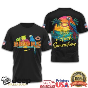 Chicago Bears NFL Margaritaville Style Tropical Parrot Sunset T Shirt