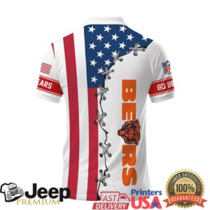 Chicago Bears NFL Patriotic American Flag Stars and Stripes Polo Shirt Chicago Bears NFL Patriotic American Flag Stars and Stripes Polo Shirt