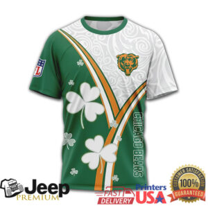 Chicago Bears St. Patrick’s Day Custom Name & Number Clover Pattern T Shirt Chicago Bears St. Patrick’s Day Custom Name & Number Clover Pattern T Shirt