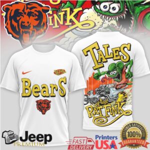 Chicago Bears Tales of the Rat Fink Big Daddy Roth Style T Shirt