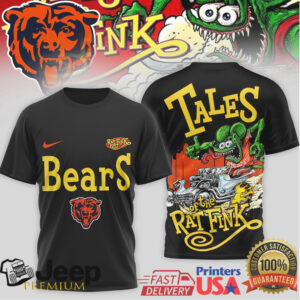Chicago Bears Tales of the Rat Fink Big Daddy Roth Style T Shirt