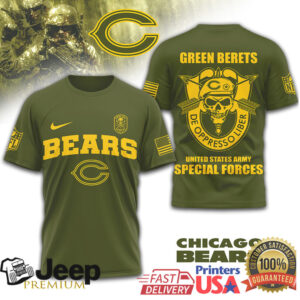 Chicago Bears US Army Green Berets Special Forces Military T Shirt Chicago Bears US Army Green Berets Special Forces Military T Shirt