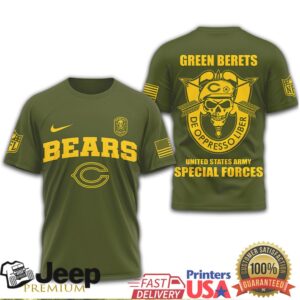 Chicago Bears US Army Green Berets Special Forces Military T Shirt