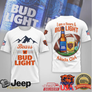 Chicago Bears x Bud Light “I Am A Bears & Bud Light Kinda Guy Girl” T Shirt Chicago Bears x Bud Light “I Am A Bears & Bud Light Kinda Guy Girl” T Shirt
