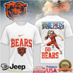 Chicago Bears x One Piece Luffy Anime Football T Shirt