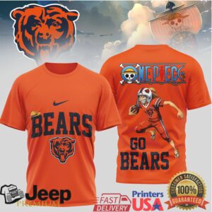 Chicago Bears x One Piece Luffy Anime Football T Shirt
