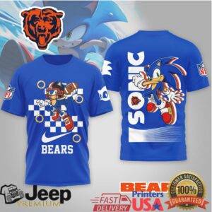 Chicago Bears x Sonic the Hedgehog NFL Streetwear Graphic T shirt
