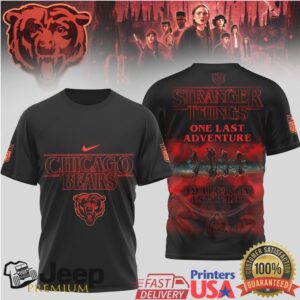 Chicago Bears x Stranger Things “One Last Adventure” Sci Fi Crossover T Shirt