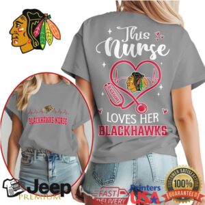 Chicago Blackhawks Nurse T Shirt Hockey Team Nurse Heartbeat Graphic T Shirt