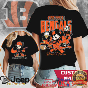 Cincinnati Bengals Custom Name Mickey Mouse Football Fan Shirt