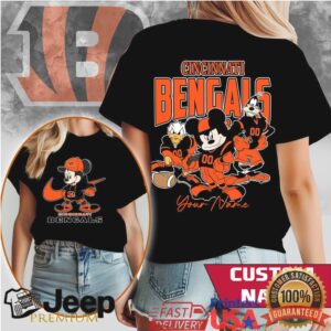 Cincinnati Bengals Custom Name Mickey Mouse Football Fan Shirt