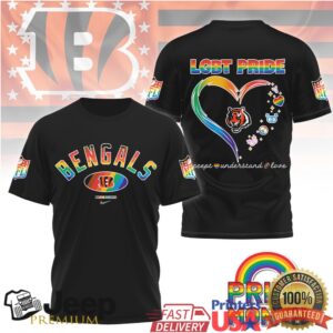 Cincinnati Bengals LGBT Pride Month Rainbow Heart T Shirt Cincinnati Bengals LGBT Pride Month Rainbow Heart T Shirt