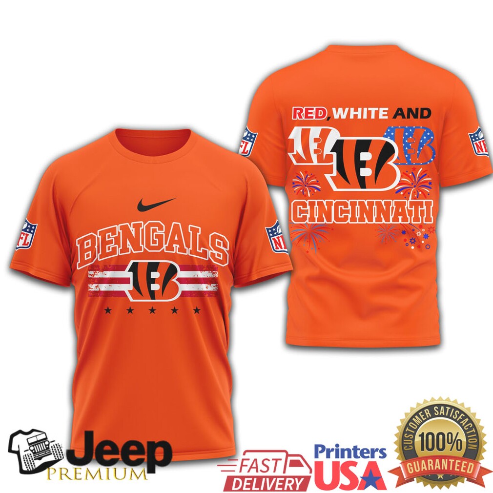 Cincinnati Bengals NFL Patriotic Fireworks 4th of July T Shirt Cincinnati Bengals NFL Patriotic Fireworks 4th of July T Shirt