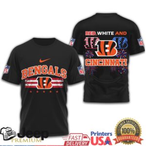 Cincinnati Bengals NFL Patriotic Fireworks 4th of July T Shirt