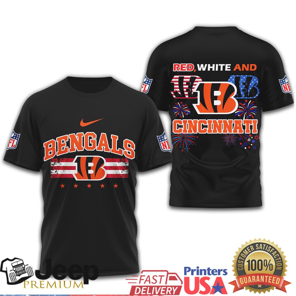 Cincinnati Bengals NFL Patriotic Fireworks 4th of July T Shirt Cincinnati Bengals NFL Patriotic Fireworks 4th of July T Shirt