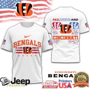 Cincinnati Bengals NFL Patriotic Fireworks 4th of July T Shirt