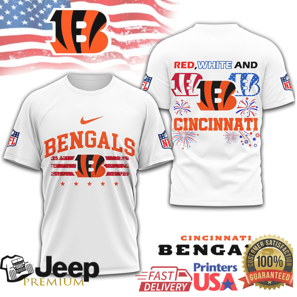 Cincinnati Bengals NFL Patriotic Fireworks 4th of July T Shirt Cincinnati Bengals NFL Patriotic Fireworks 4th of July T Shirt
