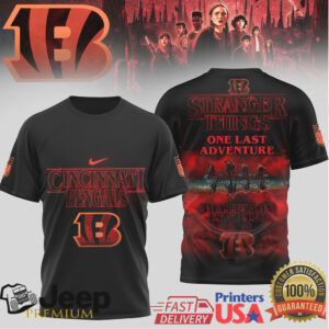 Cincinnati Bengals x Stranger Things One Last Adventure T Shirt Cincinnati Bengals x Stranger Things One Last Adventure T Shirt