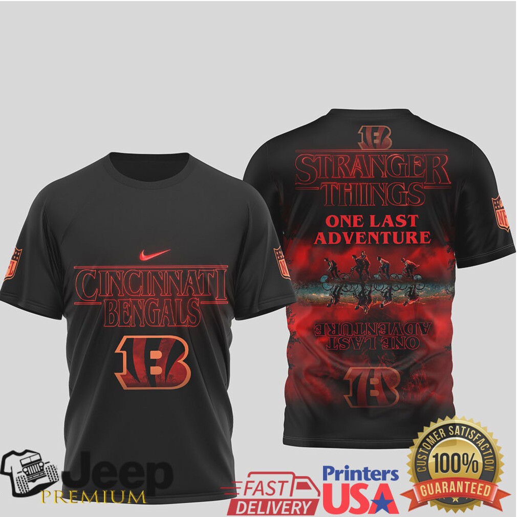 Cincinnati Bengals x Stranger Things One Last Adventure T Shirt Cincinnati Bengals x Stranger Things One Last Adventure T Shirt