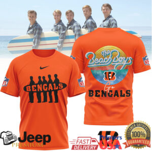 Cincinnati Bengals x The Beach Boys Retro Surf Tribute T Shirt Cincinnati Bengals x The Beach Boys Retro Surf Tribute T Shirt