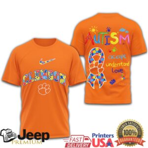 Clemson Tigers Autism Awareness T Shirt Accept Understand Love