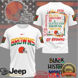 Cleveland Browns Black History Month 100th Anniversary T Shirt Cleveland Browns Black History Month 100th Anniversary T Shirt