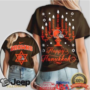 Cleveland Browns Happy Hanukkah Women’s Star of David T Shirt Cleveland Browns Happy Hanukkah Women’s Star of David T Shirt