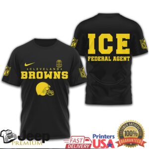 Cleveland Browns ICE Federal Agent Logo Black T Shirt Cleveland Browns ICE Federal Agent Logo Black T Shirt