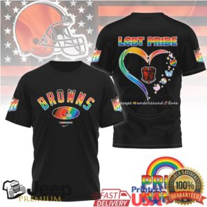 Cleveland Browns LGBT Pride Month Rainbow Heart T Shirt Cleveland Browns LGBT Pride Month Rainbow Heart T Shirt