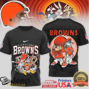 Cleveland Browns Looney Tunes Squad Taz Bugs and Daffy Duck NFL Graphic T Shirt Cleveland Browns Looney Tunes Squad Taz Bugs and Daffy Duck NFL Graphic T Shirt
