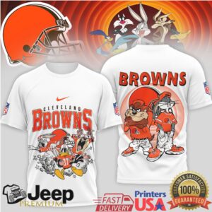 Cleveland Browns Looney Tunes Squad Taz Bugs and Daffy Duck NFL Graphic T Shirt