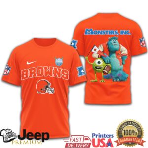 Cleveland Browns Monsters Inc Mike & Sulley NFL Football T Shirt Cleveland Browns Monsters Inc Mike & Sulley NFL Football T Shirt