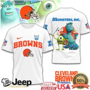 Cleveland Browns Monsters Inc Mike & Sulley NFL Football T Shirt