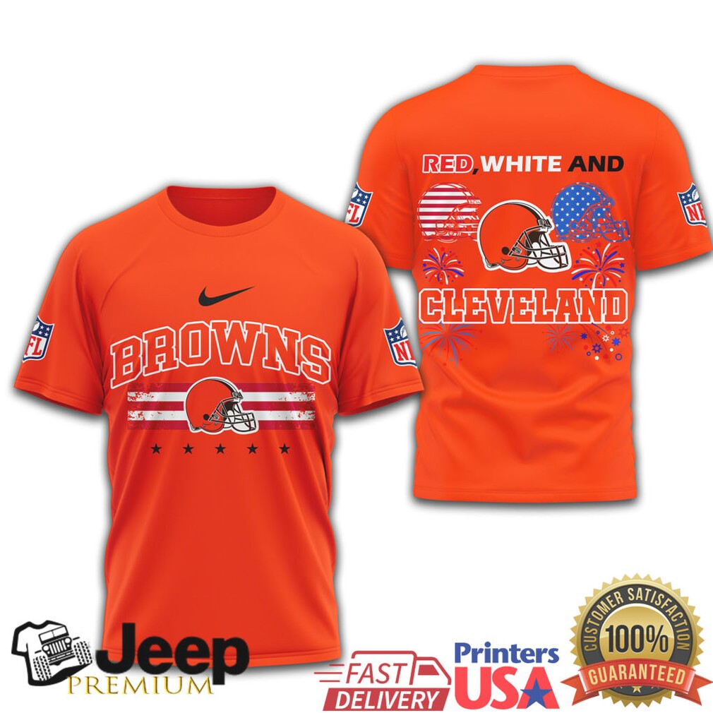 Cleveland Browns NFL Red White and Blue Patriotic Graphic T Shirt Cleveland Browns NFL Red White and Blue Patriotic Graphic T Shirt