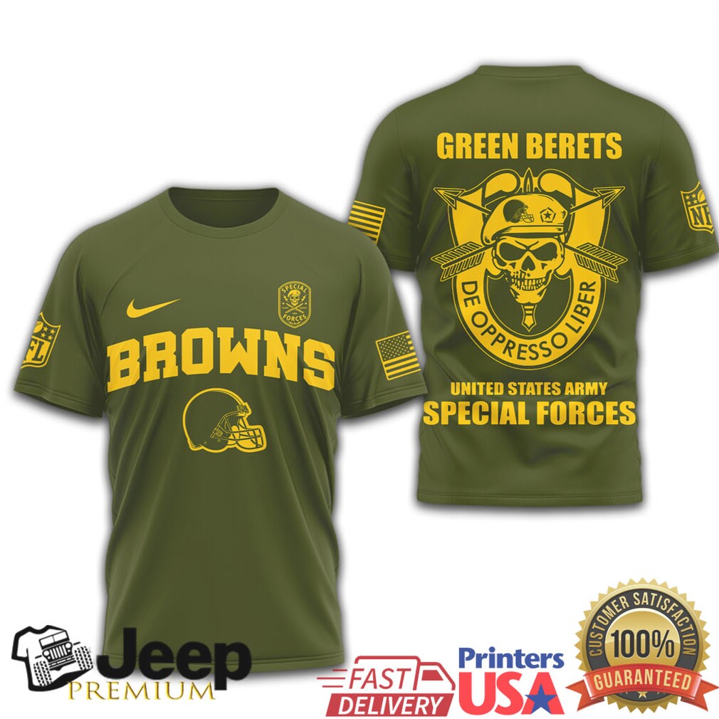 Cleveland Browns US Army Special Forces Green Berets Military T Shirt Cleveland Browns US Army Special Forces Green Berets Military T Shirt