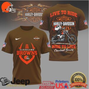 Cleveland Browns x Harley Davidson Vintage Biker Style NFL T Shirt Cleveland Browns x Harley Davidson Vintage Biker Style NFL T Shirt